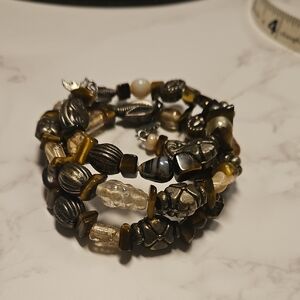 Wrap gemstone and Charm Bracelet